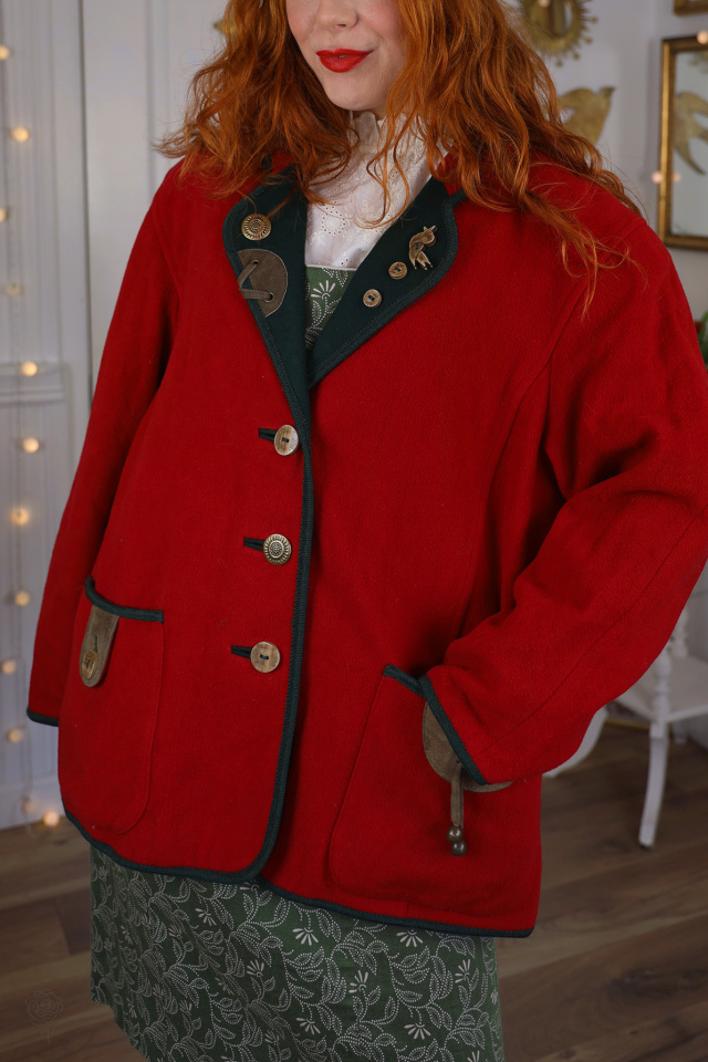 Comfy Red Wool Vintage Jacket | L 