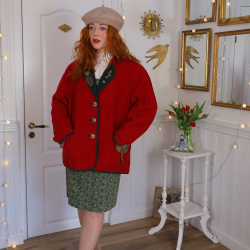 Comfy Red Wool Vintage Jacket | L 