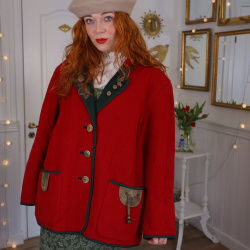 Comfy Red Wool Vintage Jacket | L 