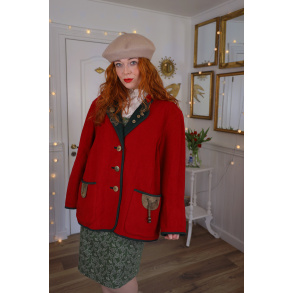 Comfy Red Wool Vintage Jacket | L 