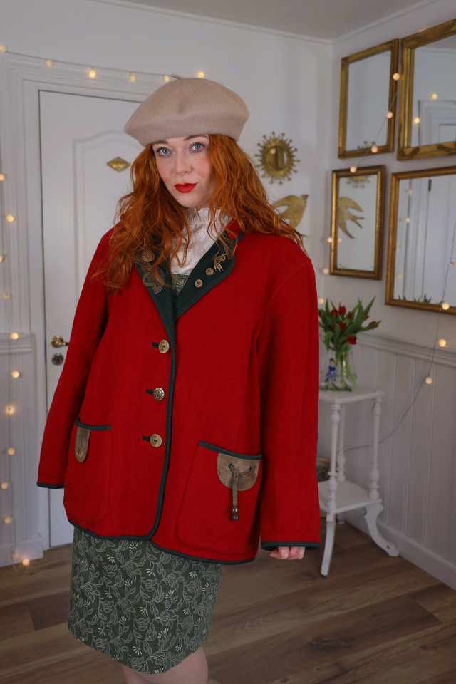 Comfy Red Wool Vintage Jacket | L 