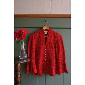 Red Elegant Stretchy Vintage Blouse | S