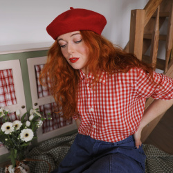 Picnic Gingham Cotton Vintage Top | L/XL