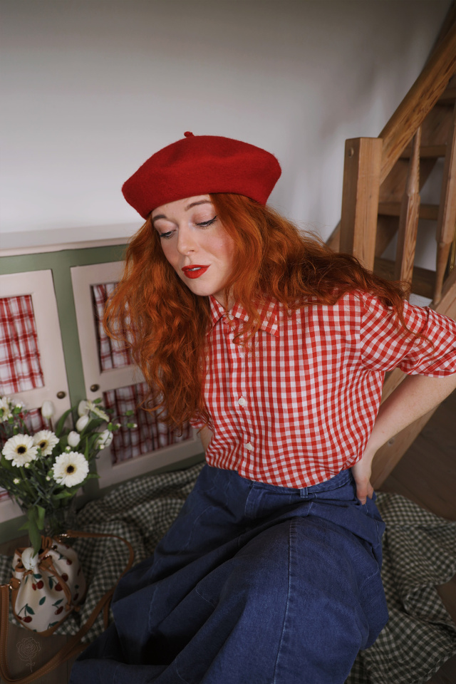Picnic Gingham Cotton Vintage Top | L/XL