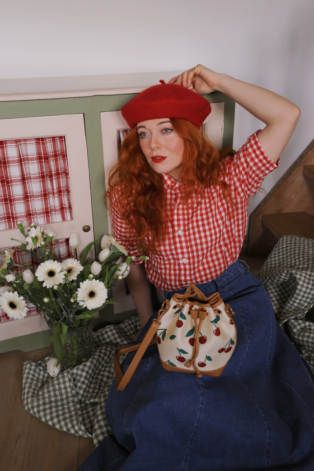 Picnic Gingham Cotton Vintage Top | L/XL