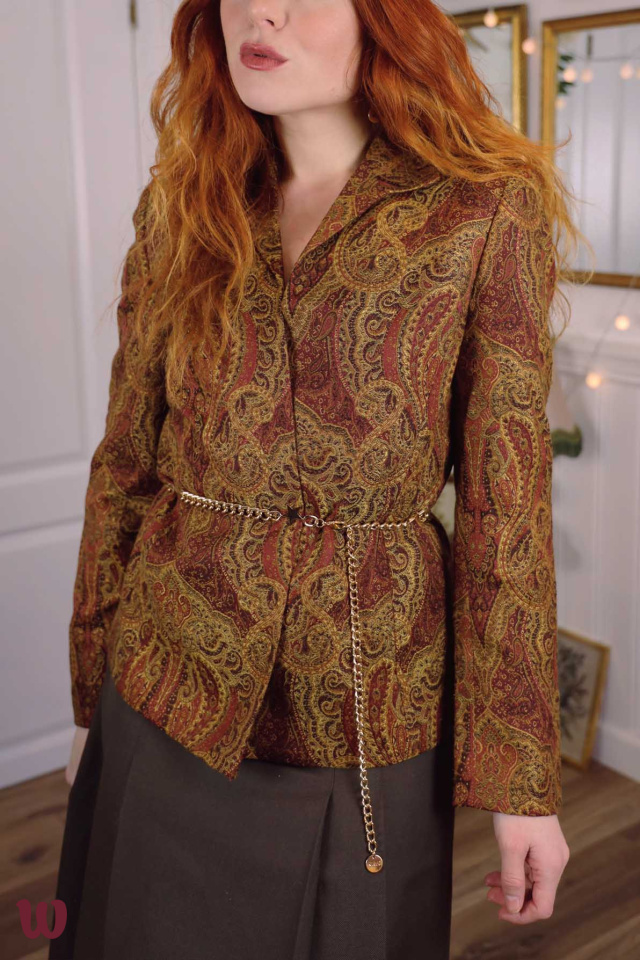 Red &amp; Golden Paisley Jacket | S