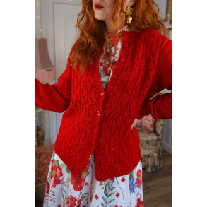 Red Knitted Vintage Cardigan | S