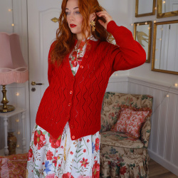 Red Knitted Vintage Cardigan | S