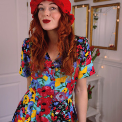 Red Knitted Homemade Hat | Large