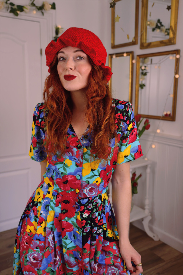 Red Knitted Homemade Hat | Large