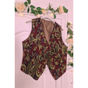 Theresa | Red brocade vest 
