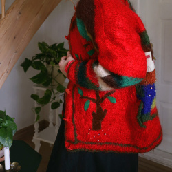 Red Village Mohair Vintage Cardigan | L
