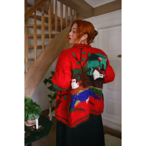 Red Village Mohair Vintage Cardigan | L