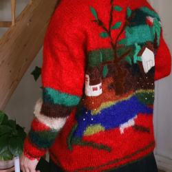 Red Village Mohair Vintage Cardigan | L