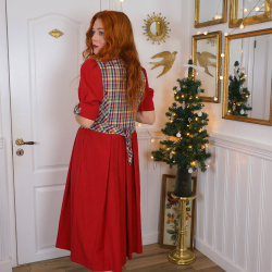 Red Multi Coloured Torso Vintage Dress | M