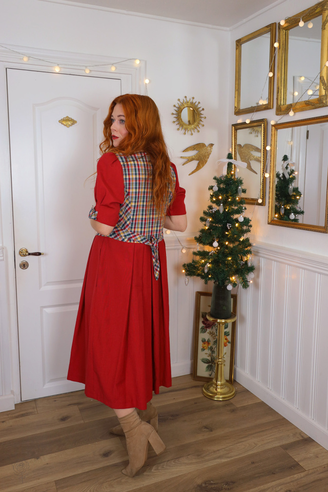 Red Multi Coloured Torso Vintage Dress | M