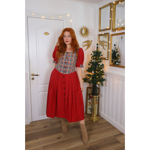 Red Multi Coloured Torso Vintage Dress | M