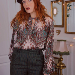 Red Patterned Blouse 