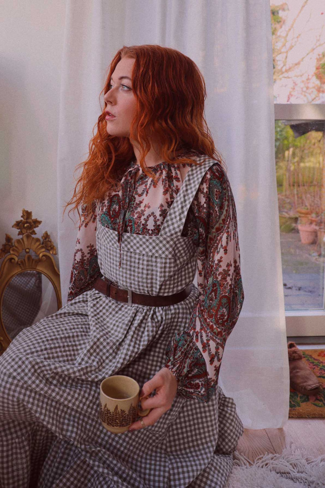 Red Patterned Blouse 