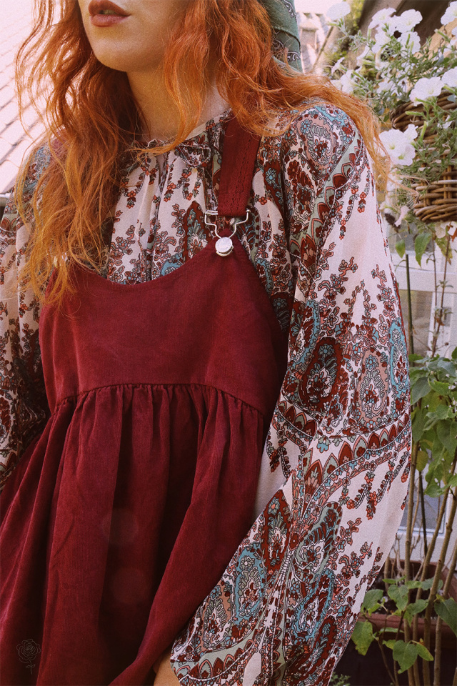Red Patterned Blouse 