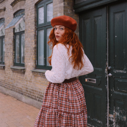 Red Mellow Plaid Maxi Skirt 
