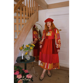 Rita's Red Playful Upcycled Dress | M