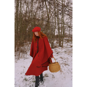 Red Hidinghood Vintage Wool Coat & Cape | S/M