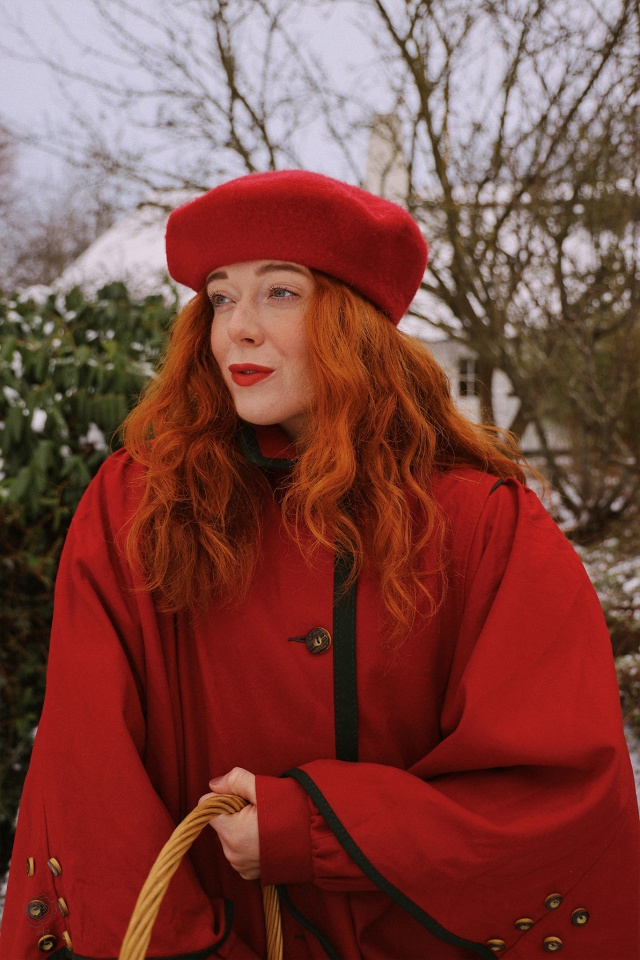 Red Hidinghood Vintage Wool Coat &amp; Cape | S/M