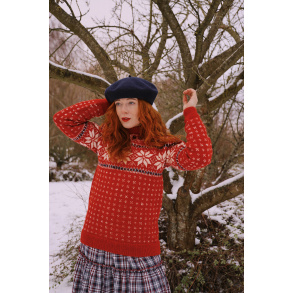 Red Snowflake Vintage Sweater | S