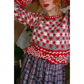 Red Snowflakes Handmade Sweater | M