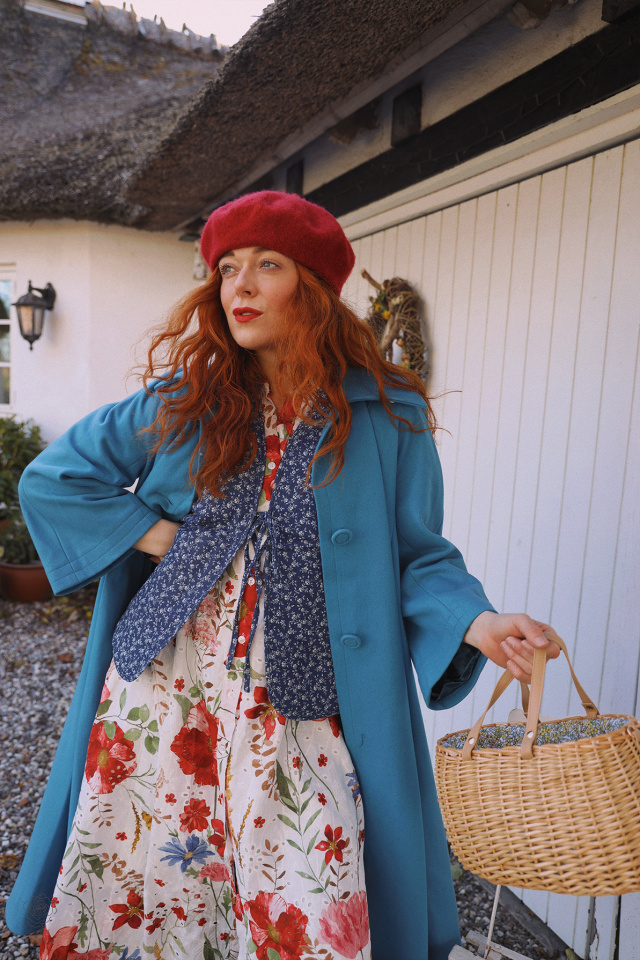 Blossom Spring Blue Cotton Waistcoat