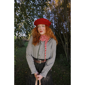 Autumn Kiss Green Checkered Blouse