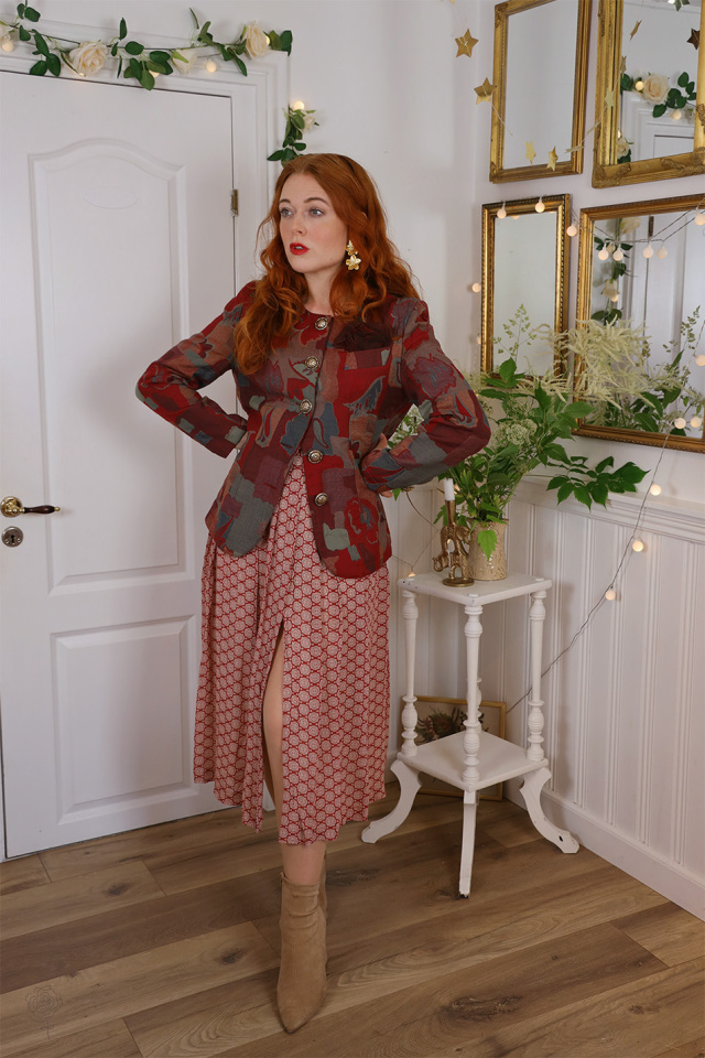 Red Toned Tapestry Jacket | S