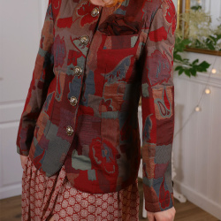 Red Toned Tapestry Jacket | S