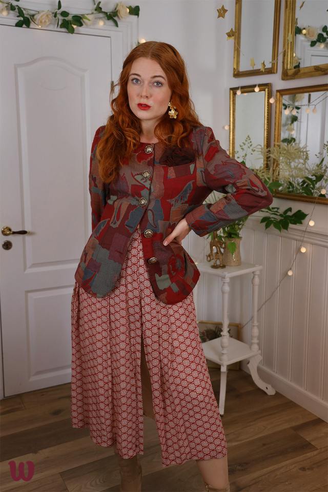 Red Toned Tapestry Jacket | S