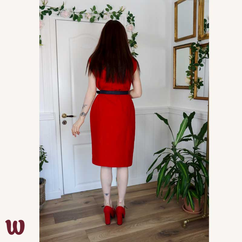 red wool dress