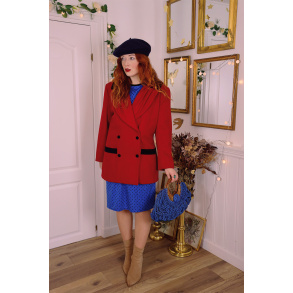 Red Wool 80's Vintage Coat | S