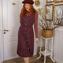 Redyed Burgundy 90's Vintage Dress | M 