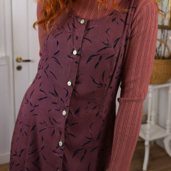 Redyed Burgundy 90's Vintage Dress | M 