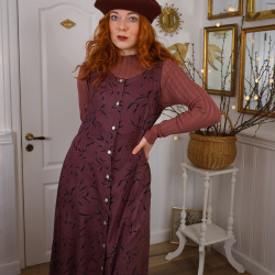 Redyed Burgundy 90's Vintage Dress | M 