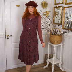 Redyed Burgundy 90's Vintage Dress | M 