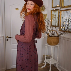 Redyed Burgundy 90's Vintage Dress | M 