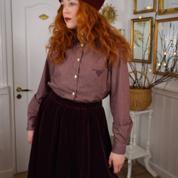 Redyed Burgundy Vintage Blouse | L