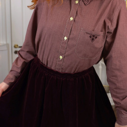 Redyed Burgundy Vintage Blouse | L