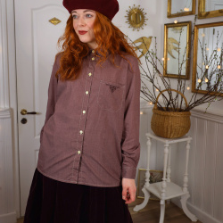 Redyed Burgundy Vintage Blouse | L