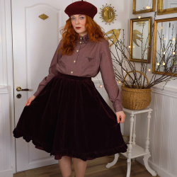 Redyed Burgundy Vintage Blouse | L