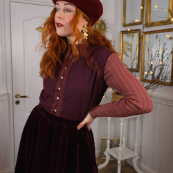 Redyed Burgundy Vintage Cotton Top | M/L