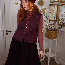 Redyed Burgundy Vintage Cotton Top | M/L