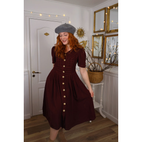 Redyed Burgundy Vintage Dress | S
