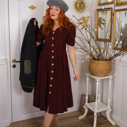 Redyed Burgundy Vintage Dress | S